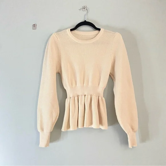 🛍 Solid Peplum Sweater 🛍 - Picture 1 of 3